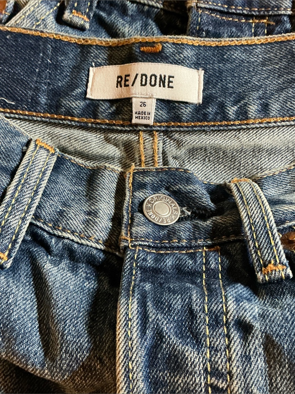Re/Done NWT  50s Cutoff Denim Shorts In Ranchito IN Sz 26 - Picture 7 of 10